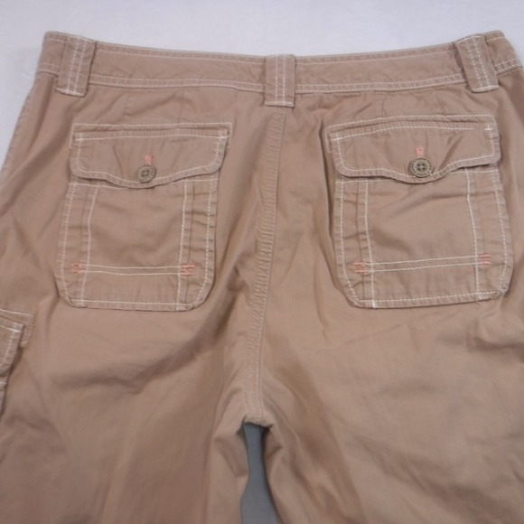 Eddie Bauer Women's 14 Tan Khaki Cargo Shorts Cotton Outdoor Casual 10 Inseam - Picture 8 of 9